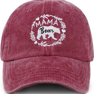 Mama Bear Baseball Cap Cotton Adjustable Mom Hat Gifts for Women